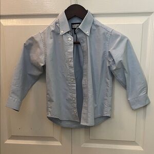 Lands' End Boys Blue Button-Down Dress Shirt Size 4